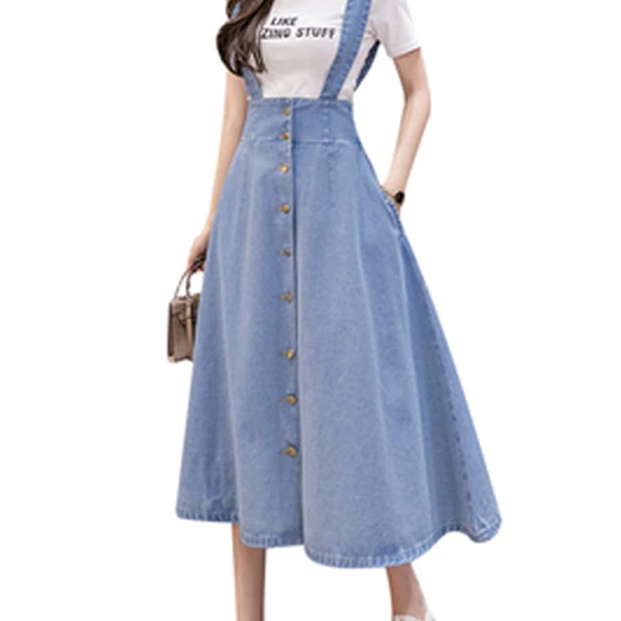 Amazon.com: MBVHVVJC Women's Denim Skirts One-Piece Strap